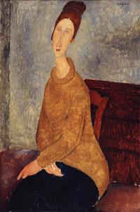 Amedeo Modigliani Jeanne Hebuterne with Yellow Sweater